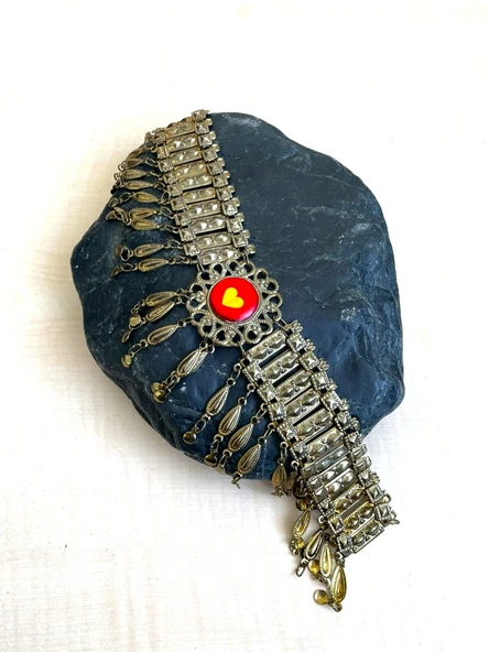 VİNTAGE EŞARP PÜSKÜLÜ FOLKLORİK TAKI METAL MALZEME ürün görseli 1