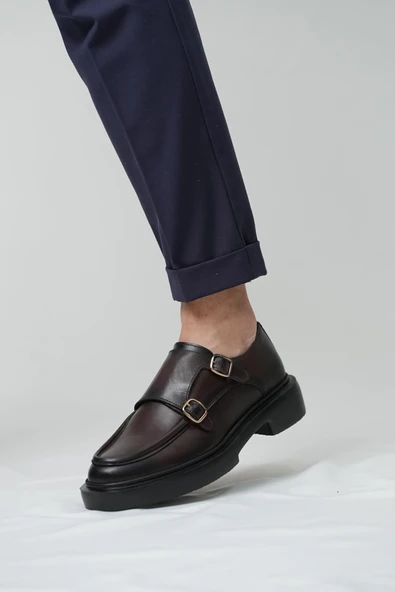 Tetri 0K575 Gody Model Hakiki Deri El Yapımı Erkek Kahverengi Casual Ayakkabı - Resim 4