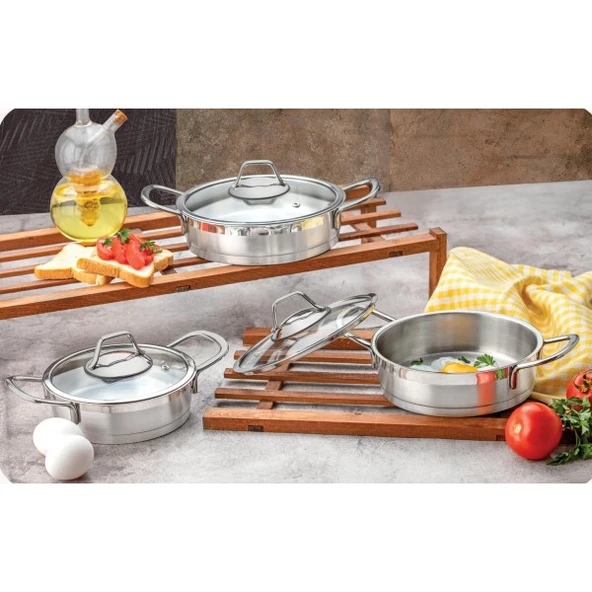 Anna Silver Çelik Tencere Seti 6 Parça ürün görseli 1