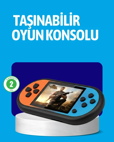 Retro 520 Oyunlu Taşınabilir Konsol HD Ekran USB Şarjlı ürün görseli 1