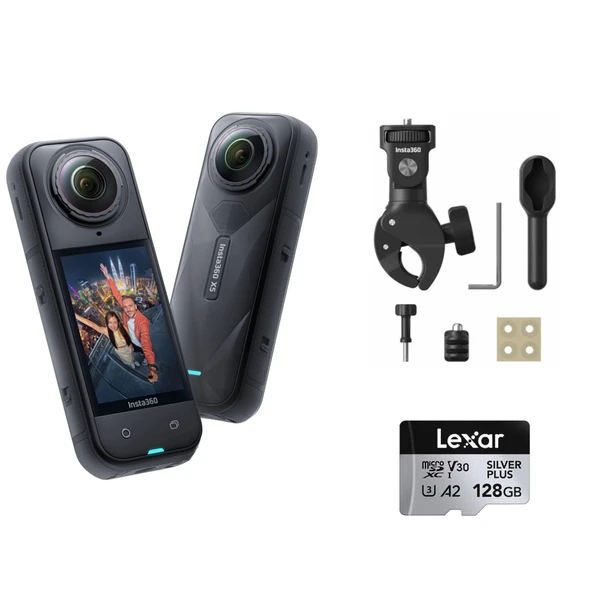 Insta360 X5 Aksiyon Kamerası - Motosiklet Kiti Heavy (128 GB) ürün görseli 1