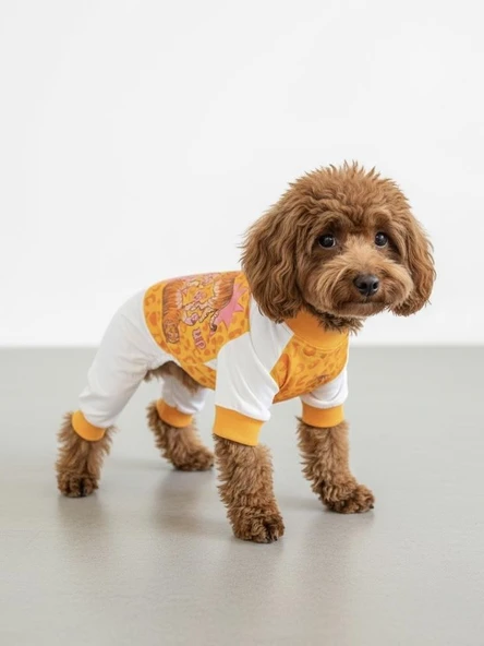 Tiger Köpek Uyku Takımı | Pamuklu Penye Köpek Tulumu ve Mini Yastık | Küçük Irklar İçin | Tüy Dökülmesini Azaltır - Resim 5