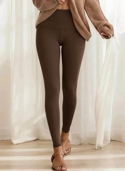 MDB Kadın Yüksek Bel önden Fermuarlı Dalgıç Tayt - Resim 3