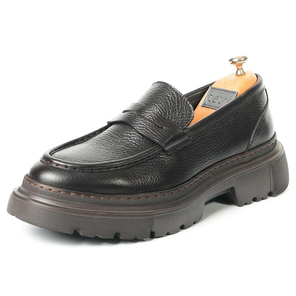 Tetri K416 Ramonelli Model Gerçek Deri El Yapımı Erkek Kahve Casual Ayakkabı - Resim 7