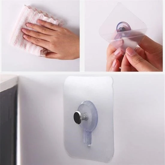 OLLEVRA Süper Güçlü Çerçeve Askısı Yapışkanlı Raf Tutucu Askı Pin Delgisiz Vidalı Tırnak Kanca 4 Adet - Resim 3