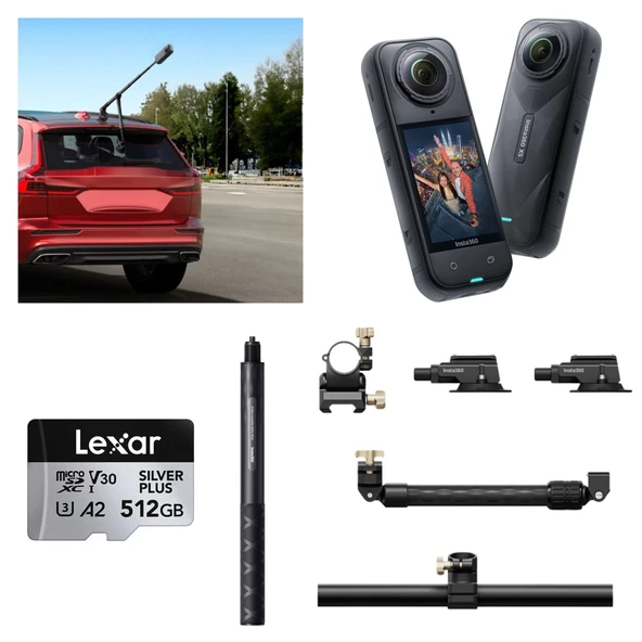 Insta360 X5 Aksiyon Kamerası - Racing Araç Kit ürün görseli 1