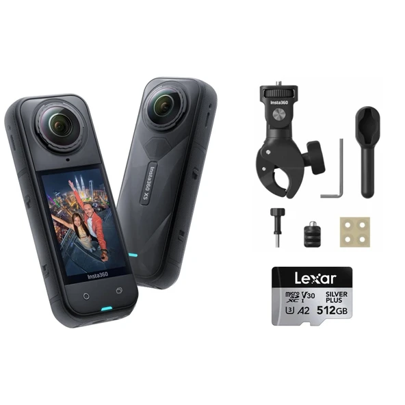 Insta360 X5 Aksiyon Kamerası - Motosiklet Kiti Heavy (512 GB) ürün görseli 1
