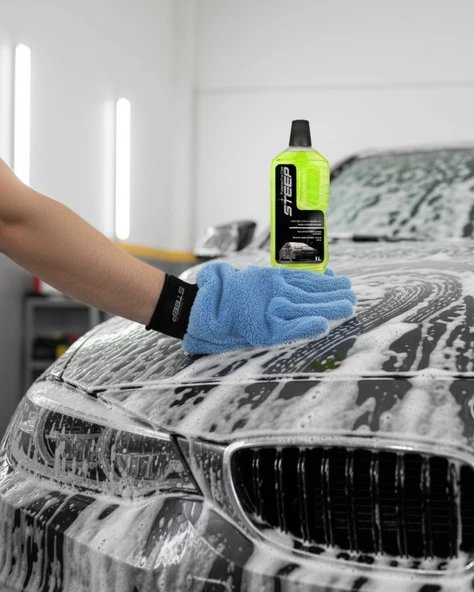 STEEP Ultimate Cilalı Oto Şampuan Ph Nötr 1 Lt Mikrofiber Yıkama Eldiveni - Resim 2