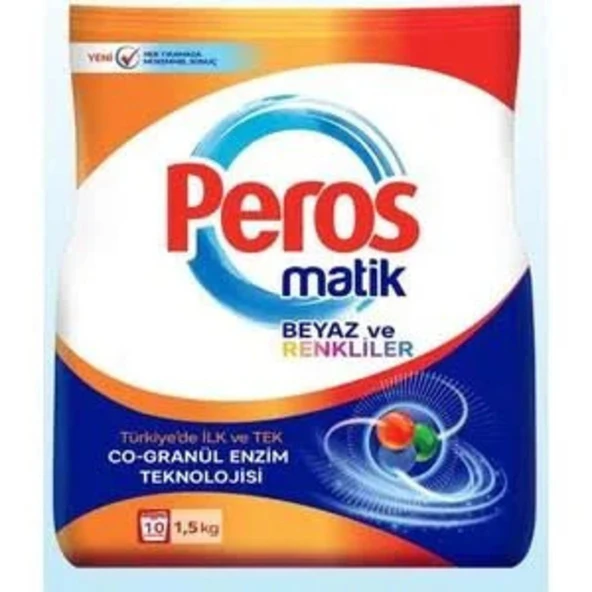 Peros Matik Toz Deterjan Beyaz ve Renkliler 1,5 Kg - 10 Yıkama ürün görseli 1