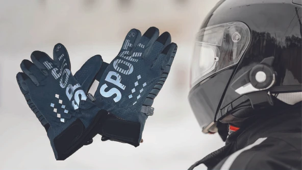 Motosiklet Eldiveni Rüzgar Geçirmez Suya Dayanlıklı Dokunmatik Eldiven Parmak Korumalı Reflektörlü - Resim 5