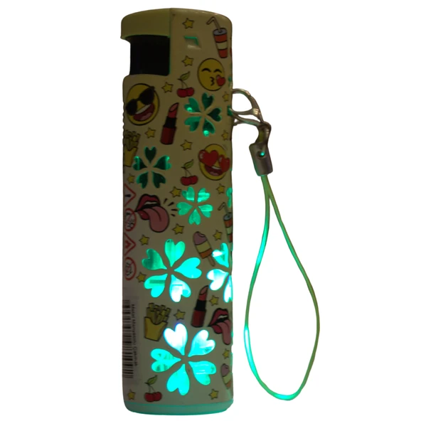 Hunter Turbo Jet Alevli Işıklı Metal Çakmak – Doldurulabilir LED Işıklı Tasarım (32-4B3) ürün görseli 1