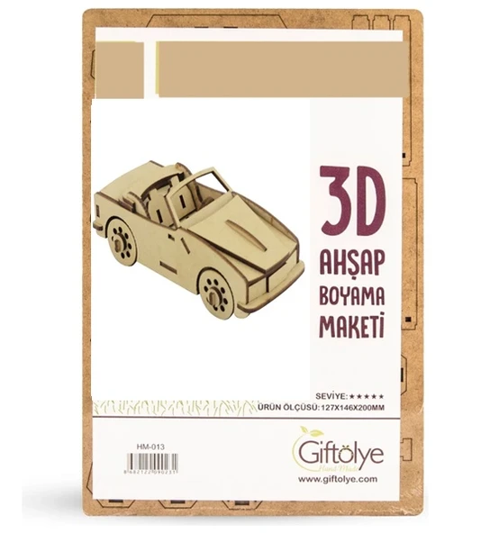 Ahşap Maket 3D Araba ürün görseli 1