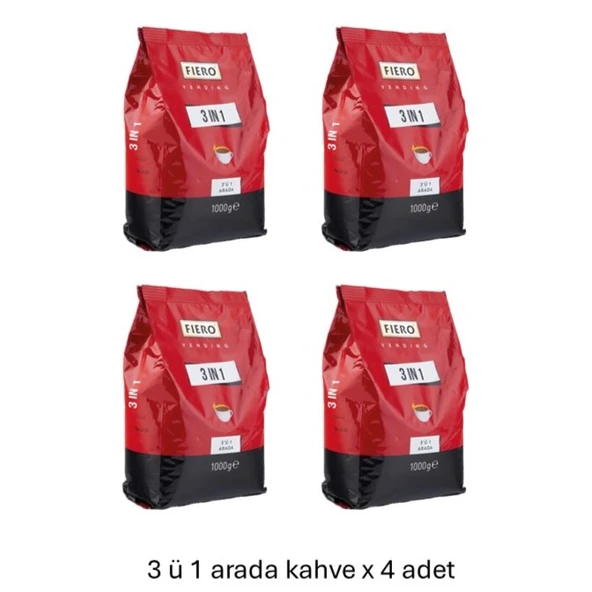 Fiero, 3’ü 1 Arada, Kahve, Vending - 1000 gr x 4 Adet ürün görseli