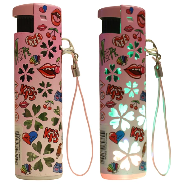 Hunter Turbo Jet Alevli Işıklı Metal Çakmak 20’li Set – Doldurulabilir LED Işıklı (32-4BK) - Resim 3