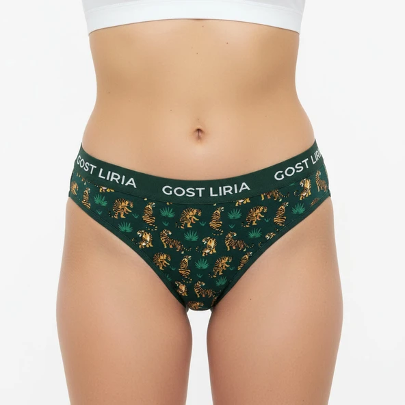 -Tİger Desenli Kadın String Külot - Resim 3