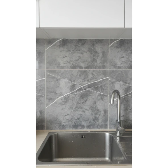 30x30 Antrasit Mermer Desenli Duvar Sticker - Resim 2