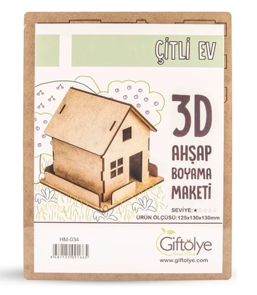Ahşap Maket 3D Çitli Ev ürün görseli 1