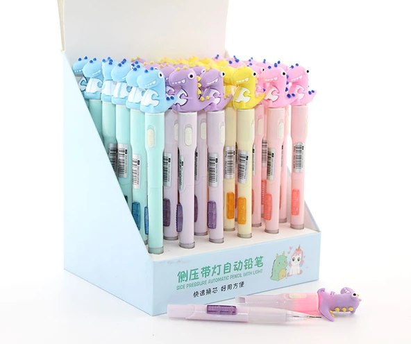 07 Uçlu Ledli Dinazor Tasarımlı Kalem ürün görseli 1