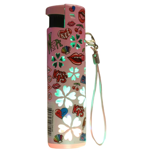 Hunter Turbo Jet Alevli Işıklı Metal Çakmak – Doldurulabilir LED Işıklı Tasarım (32-4B2) ürün görseli 1