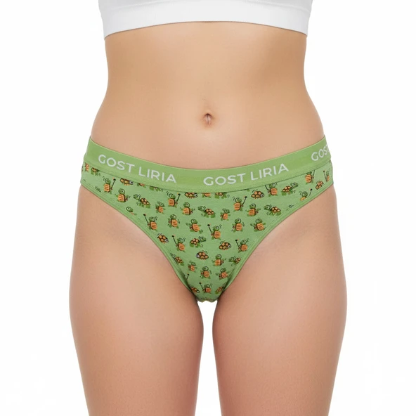 -Tortoise Desenli Kadın String Külot - Resim 3