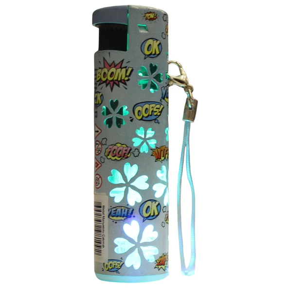 Hunter Turbo Jet Alevli Işıklı Metal Çakmak 4’lü Set – Doldurulabilir LED Işıklı ((32-4B1) - Resim 4