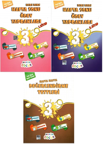 3.Sınıf Ders Ders Hafta Sonu Ödev Yaprakları + Değerlendirme Testleri ürün görseli 1