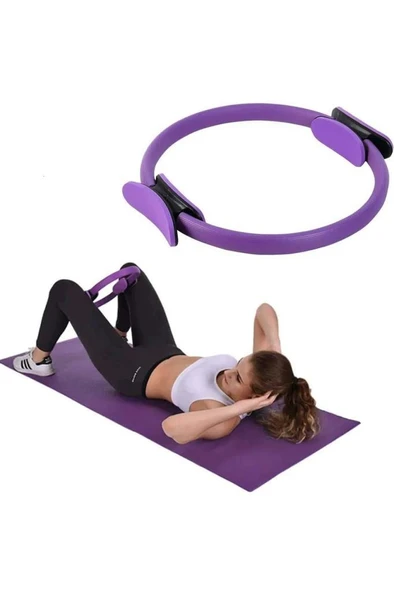 Pilates Çemberi Kaymaz Tutma Pedli Yoga Plates Egzersiz Halkası Ring İç Bacak Kalça Hareket Bandı - Resim 7