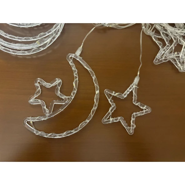 Led Işık - Ay Yıldız Perde  10 Saçaklı - Resim 2