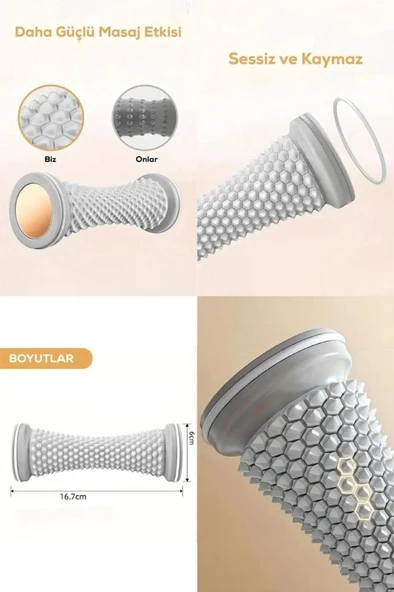 16 cm Egzersiz Topu Ayak Kol Masajı Duyu Silindiri Rulosu Topuk Dikeni Egzersizi Rahatlatıcı Roller - Resim 3