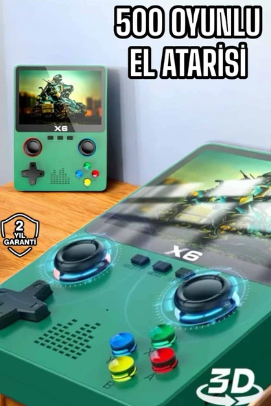 Çocuklara Özel 666 Oyunlu X6 Atari Video İzleme ve Müzik Dinleme ürün görseli 1