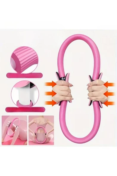 Pilates Çemberi Kaymaz Tutma Pedli Yoga Plates Egzersiz Halkası Ring İç Bacak Kalça Hareket Bandı - Resim 2