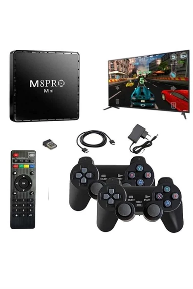 Android Tv Box 2.4g 10k Ultra Hd 2gb Ram 64gb Hafıza 10000 Retro Oyunlu Konsol Game Stick M8 Pro - Resim 4