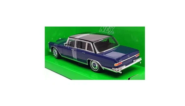 Welly NEX - 1963 Mercedes Benz 600 – Mavi Siyah 1/24 Model Araba - Resim 2