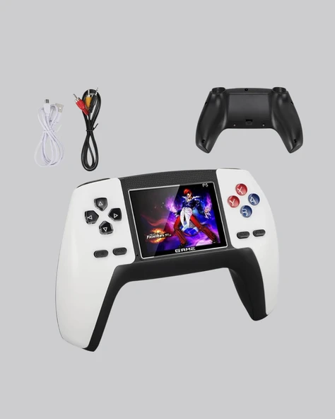 520 Klasik Oyunlu P5 ControllerView Retro Konsol – Şarjlı AV Giriş Destekli Ergonomik Tasarım - Resim 2