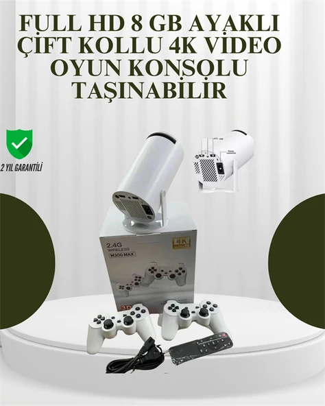 Portatif 4K Projeksiyon – 4.000 Uygulama Kablosuz Yansıtma ve Bluetooth 5.0 ürün görseli 1