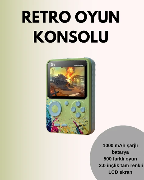 TV Bağlantılı 500 Oyunlu Mini Gameboy Konsol ürün görseli 1