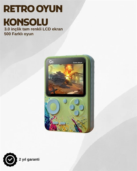 G5 Taşınabilir Retro Oyun Konsolu – Çocuk ve Yetişkinler İçin - Resim 2