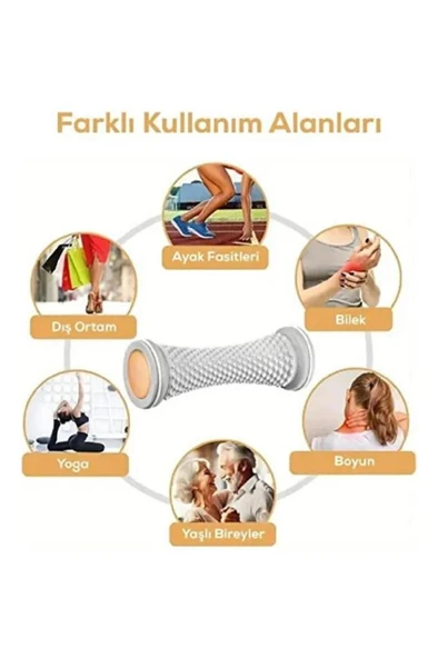 16 cm Egzersiz Topu Ayak Kol Masajı Duyu Silindiri Rulosu Topuk Dikeni Egzersizi Rahatlatıcı Roller - Resim 8