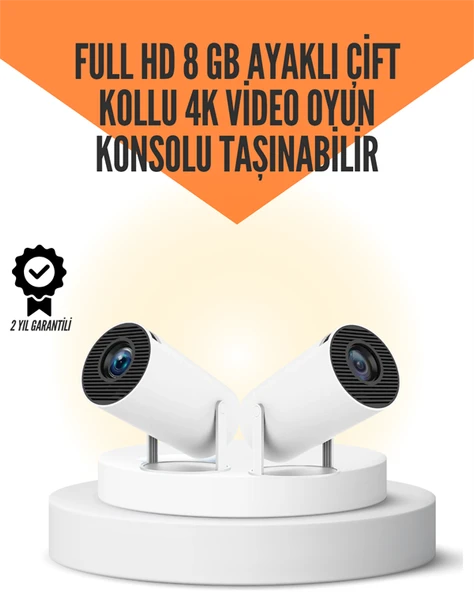 10.000 Oyun Destekli Çift Kollu 4K Projeksiyon – HDMI USB AUX Ethernet Yok ürün görseli 1