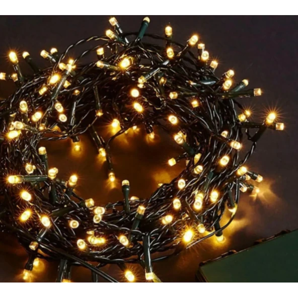 Led Işık - 10m 100 Boncuk Lamba Gün Işığı - Siyah Kablo ürün görseli 1