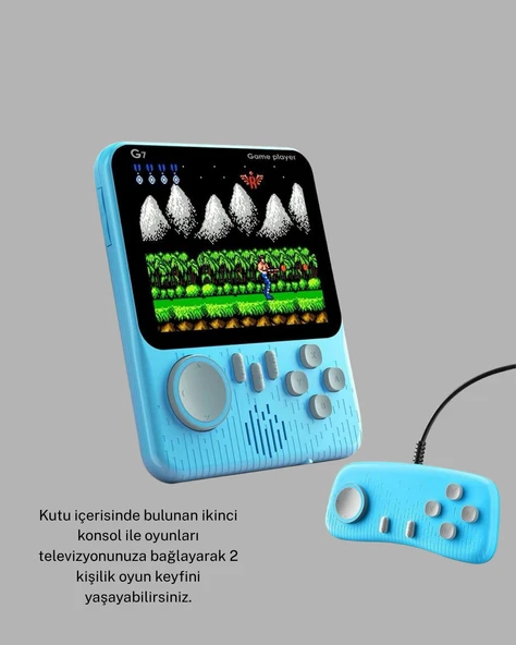 666 Oyunlu Retro Mini Oyun Konsolu – 3.5" LCD Ekran ve Çift Kişilik Oyun - Resim 5