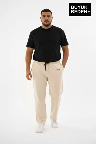 Erkek Büyük Beden Rahat Kesim Paça Reçme AR Baskılı Beli Lastikli Eşofman Altı SPR26EA952-1 - Resim 4