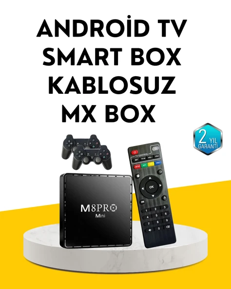 M8Pro Android TV Box ve Retro Oyun Konsolu – 10K Ultra HD Görüntü ürün görseli 1