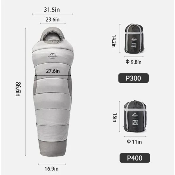 NATUREHİKE P300 PENGUIN UYKU TULUMU -4 DERECE - Resim 3