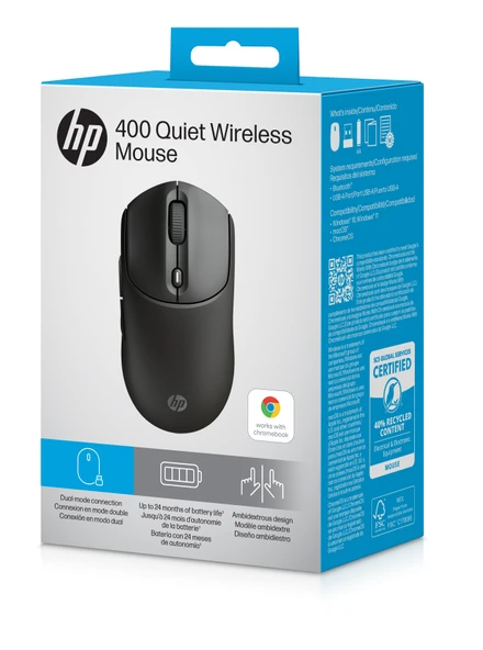 HP 400 Sessiz Kablosuz Mouse Siyah AZ7B2AA ürün görseli 1
