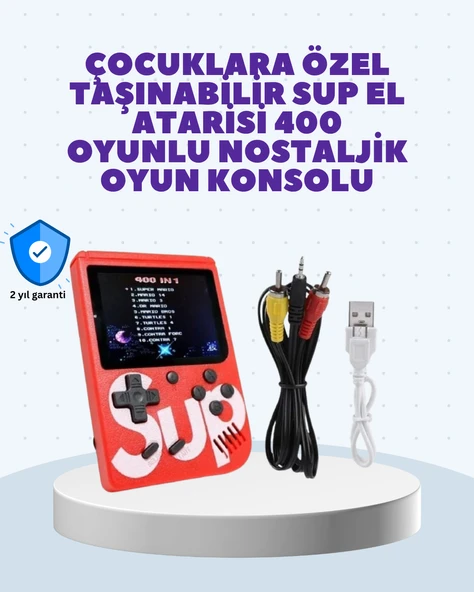 Şarjlı Taşınabilir El Oyun Konsolu 400 Oyun ürün görseli 1