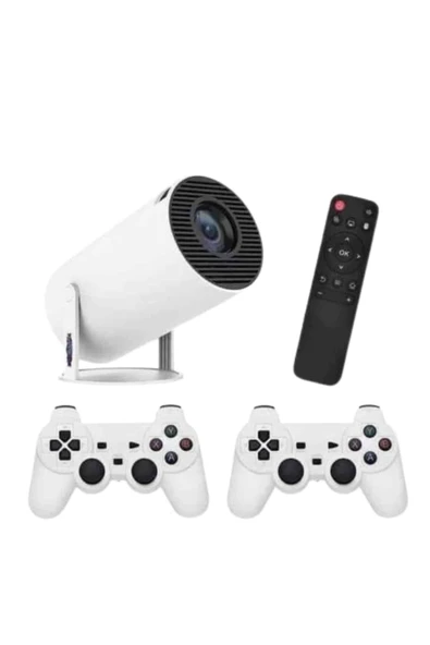 4K Wireless Çift Kollu Kumandalı Oyun Projeksiyonu Retro Video Oyunu - Resim 3