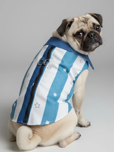 Star Sky Rain Küçük Köpek Yağmurluk Ceket - Resim 2