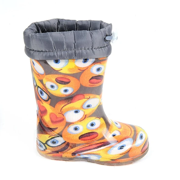 Ayakcenter 21-14 Srb Gri Emoji Kürklü Erkek Çocuk Çizme ürün görseli 1
