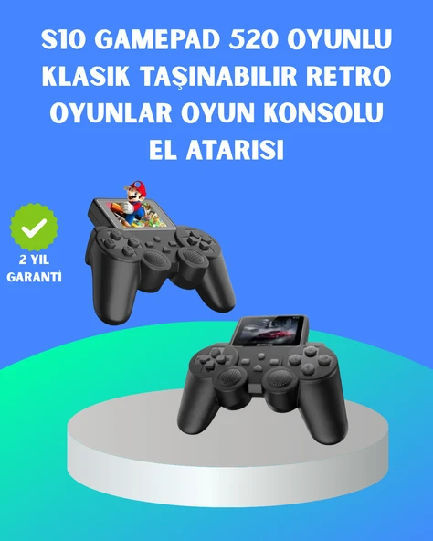 2.4 İnç HD Renkli Ekranlı 500-in-1 Taşınabilir Retro Oyun Konsolu Kablolu TV Bağlantısı ve Uzun Pil Ömrü ürün görseli 1